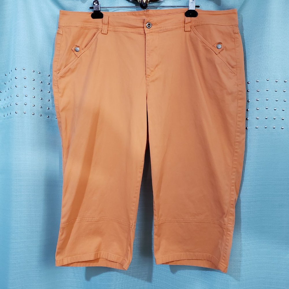 Venezia bright orange Plus size 22 capri pants cotton with stretch